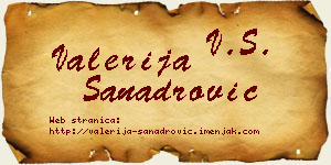 Valerija Sanadrović vizit kartica